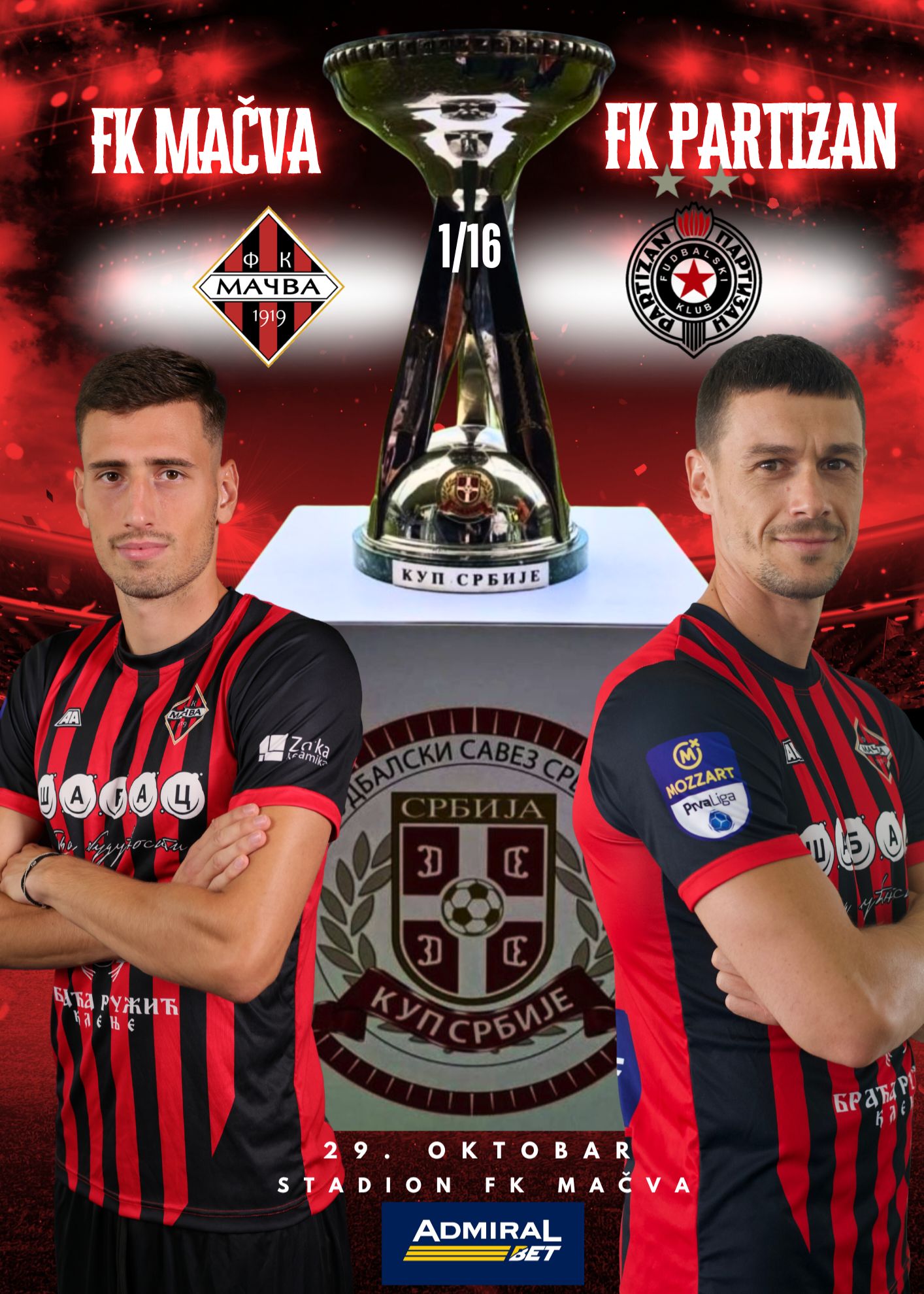 Mačva domaćin Partizanu u 1/16 finala Kupa Srbije