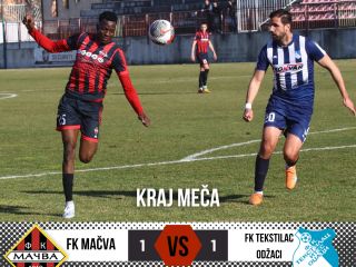 FK MAČVA - FK TEKSTILAC ODŽACI ODMERILI SNAGE REZULTATOM 1 : 1